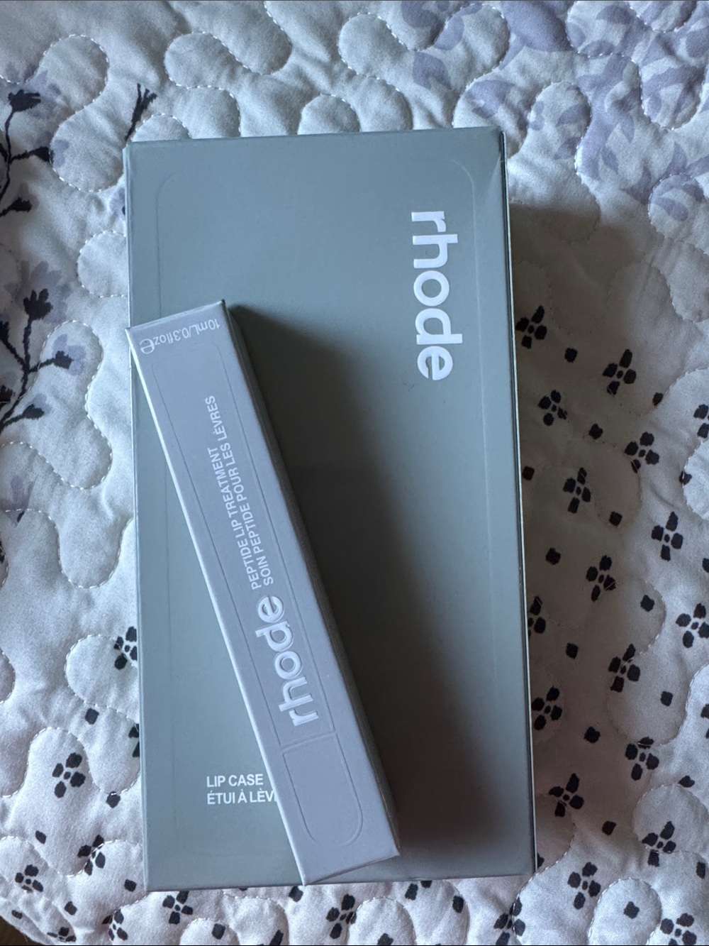 RHODE Lip Case — Matte Gray Box with White Logo